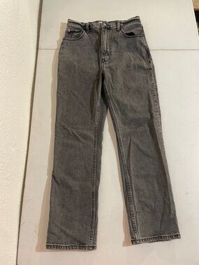 Abercrombie & Fitch Womens Ankle Straight Ultra High Jeans in Charcoal Gray